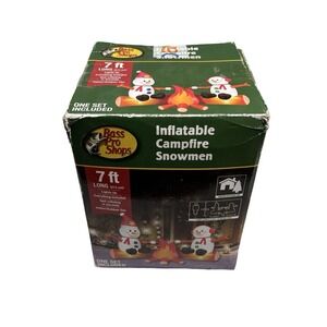 Bass Pro Shops 7 Ft. Long Inflatable Campfire Snowmen *TESTED* *OPENED BOX*